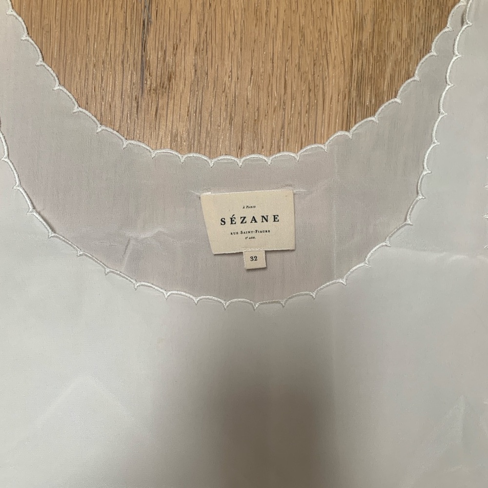 Sezane Lucie tank top blouse ecru 32 - Picture 2 of 6